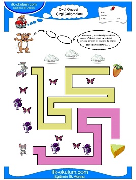 Çocuklar İçin Çizgi Çalışma Sayfaları 